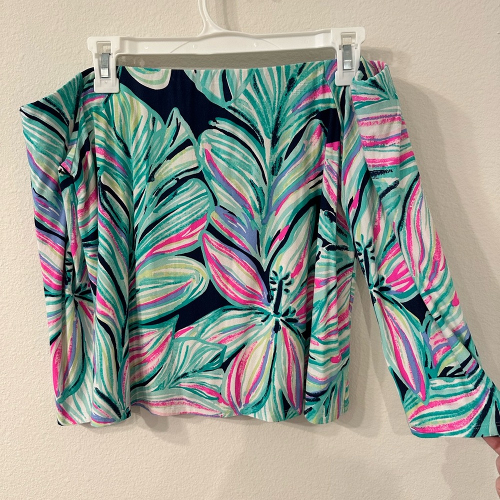 Lilly Pulitzer Three Quarter Sleeve Off Shoulder Top
